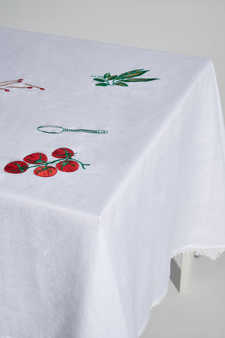 karavan clothing spring summer homeware collection tablecloth white embroiderries