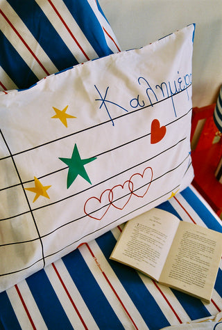 karavan clothing fashion fall winter 25 homecoming rookies collection kid pillow case notebook blue red stripes