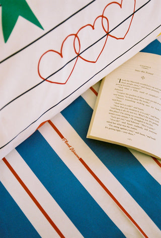 karavan clothing fashion fall winter 25 homecoming rookies collection kid fitted bed sheet blue red stripes