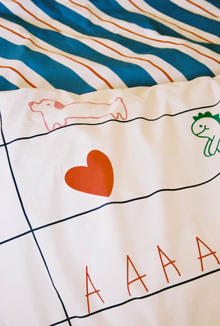 karavan clothing fashion fall winter 25 homecoming rookies collection kid duvet cover notebook blue red stripes