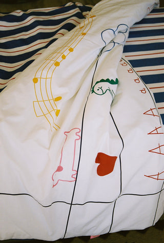 karavan clothing fashion fall winter 25 homecoming rookies collection kid duvet cover notebook blue red stripes