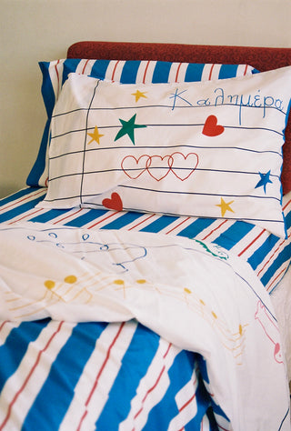 karavan clothing fashion fall winter 25 homecoming rookies collection kid pillow case notebook blue red stripes
