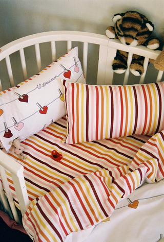 karavan clothing fashion fall winter 25 homecoming rookies collection baby duvet cover hearts multicolor stripes