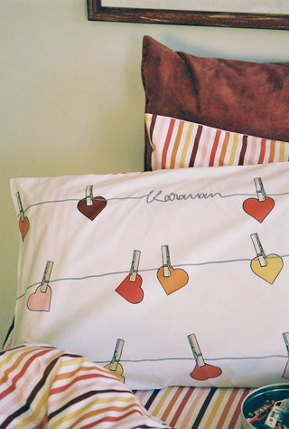 karavan clothing fashion fall winter 25 homecoming rookies collection kid pillow case hearts multicolor stripes