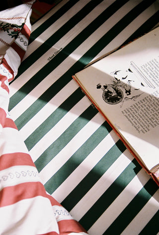 karavan clothing fashion fall winter 25 homecoming rookies collection kid fitted bed sheet christmas green stripes