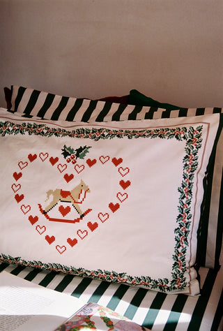 karavan clothing fashion fall winter 25 homecoming rookies collection kid pillow case christmas green stripes