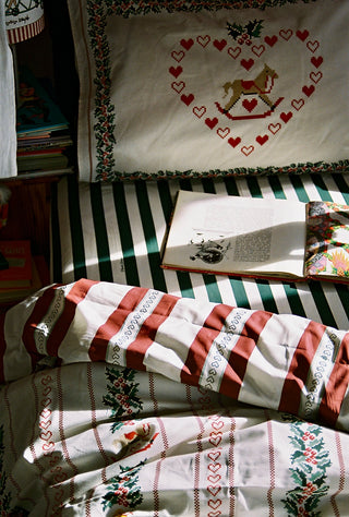 karavan clothing fashion fall winter 25 homecoming rookies collection kid fitted bed sheet christmas green stripes