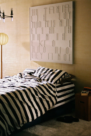 karavan clothing planet homeware collection fall winter 25 26 duvet cover black white stripes