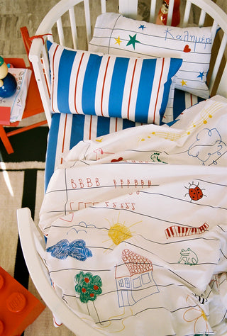 karavan clothing fashion fall winter 25 homecoming rookies collection baby duvet cover notebook blue red stripes