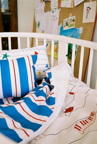 karavan clothing fashion fall winter 25 homecoming rookies collection baby duvet cover notebook blue red stripes