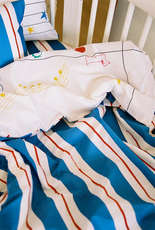 karavan clothing fashion fall winter 25 homecoming rookies collection baby duvet cover notebook blue red stripes