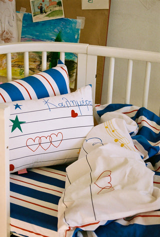 karavan clothing fashion fall winter 25 homecoming rookies collection baby fitted bed sheet blue red stripes