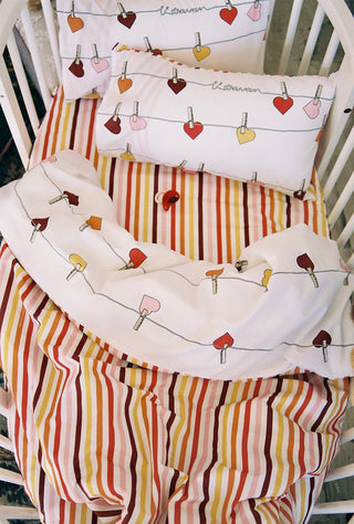 karavan clothing fashion fall winter 25 homecoming rookies collection baby duvet cover hearts multicolor stripes