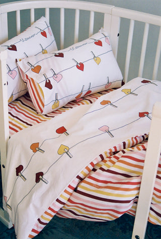 karavan clothing fashion fall winter 25 homecoming rookies collection baby duvet cover hearts multicolor stripes