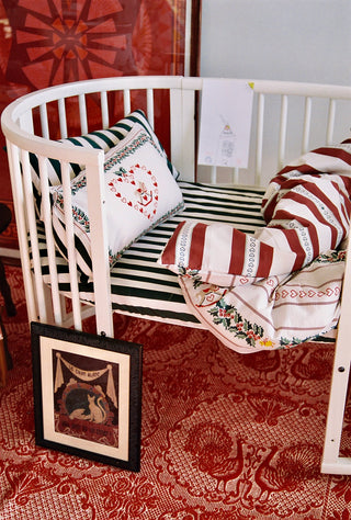 karavan clothing fashion fall winter 25 homecoming rookies collection baby pillow case christmas green stripes