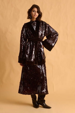 karavan clothing fashion fall winter 25 krvn homecoming collection miriam kimono brown