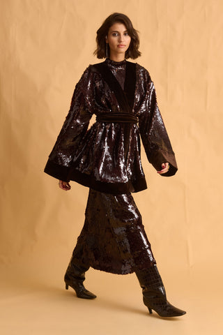 karavan clothing fashion fall winter 25 krvn homecoming collection miriam kimono brown