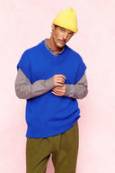 karavan men fall winter 26' collection jonathan knitted vest blue