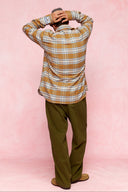 karavan men fall winter 26' collection pascal shirt orange checked