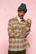 karavan men fall winter 26' collection pascal shirt orange checked