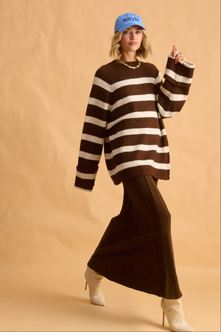 karavan clothing fashion fall winter 25 krvn homecoming collection regina knitted skirt brown