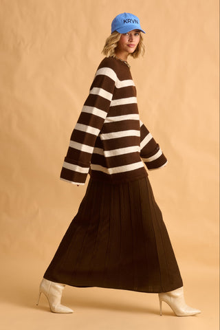 karavan clothing fashion fall winter 25 krvn homecoming collection regina knitted skirt brown