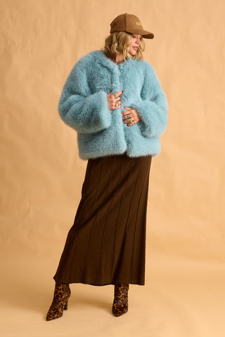 karavan clothing fashion fall winter 25 krvn homecoming collection regina knitted skirt brown