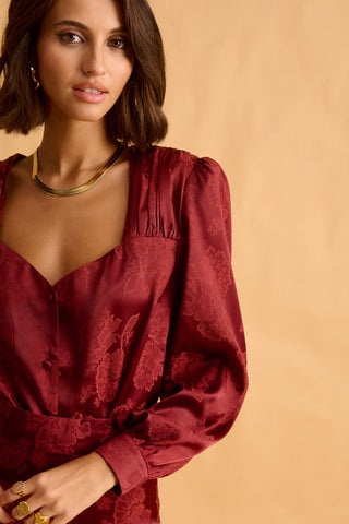 karavan clothing fashion fall winter 25 homecoming krvn collection lia shirt bordeaux