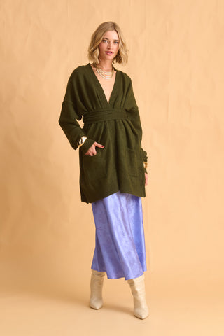 karavan clothing fashion fall winter 25 homecoming krvn collection darcy knitted cardigan khaki