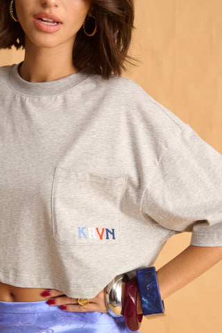 karavan clothing fashion fall winter 25 homecoming krvn collection mara crop top grey