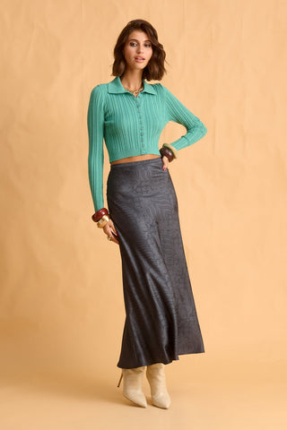 karavan clothing fashion fall winter 25 homecoming krvn collection rita skirt grey