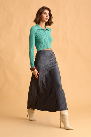 karavan clothing fashion fall winter 25 homecoming krvn collection rita skirt grey