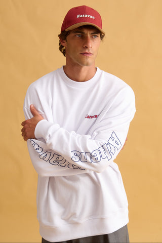 karavan clothing fashion fall winter 25 homecoming men collection mateo sweater crewneck white