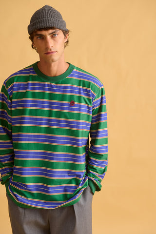 karavan clothing fashion fall winter 25 homecoming men collection jordi longsleeve green blue stripes