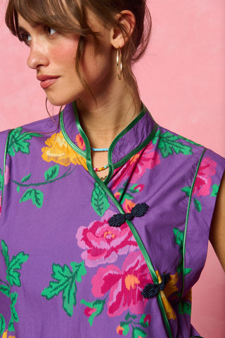 karavan clothing fashion spring summer 26 nai collection olivia shirt purple floral yellow