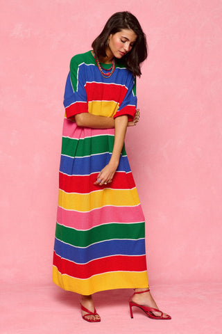 karavan clothing fashion spring summer 26 nai collection rooney knitted dress multicolor stripes