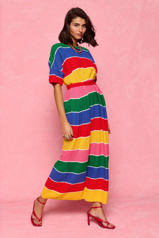 karavan clothing fashion spring summer 26 nai collection rooney knitted dress multicolor stripes
