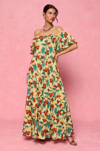 karavan clothing fashion spring summer 26 nai collection rosetta dress cherries yellow