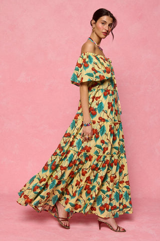 karavan clothing fashion spring summer 26 nai collection rosetta dress cherries yellow
