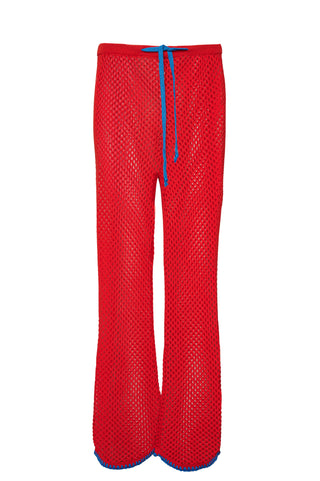 karavan clothing fashion spring summer 26 nai weekendwear collection ruby knitted trousers red blue