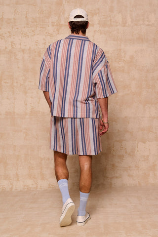 karavan clothing fashion spring summer 26 men nai collection rupert shorts blue white stripes