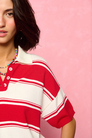 karavan clothing fashion spring summer 26 nai collection lorette knitted cropped top white red