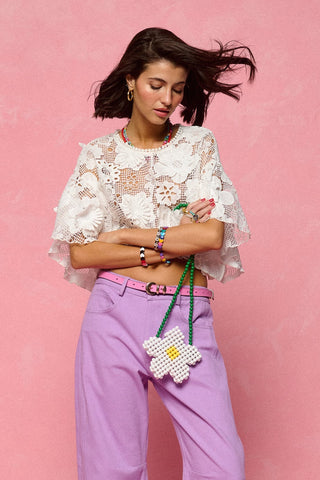 karavan clothing fashion spring summer 26 nai collection daisy flower beaded bag