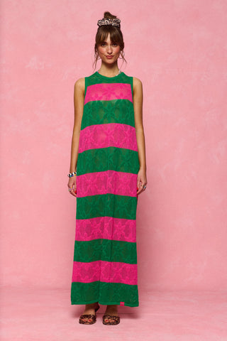 karavan clothing fashion spring summer 26 nai collection sandy knitted dress green magenta