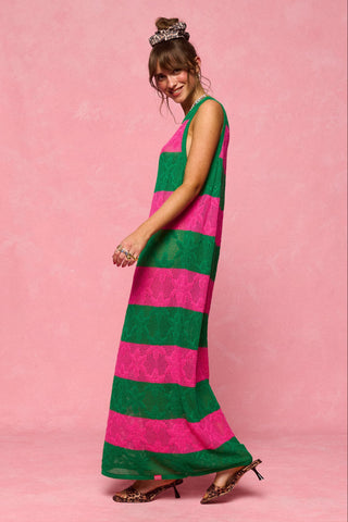 karavan clothing fashion spring summer 26 nai collection sandy knitted dress green magenta