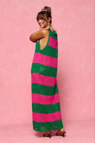 karavan clothing fashion spring summer 26 nai collection sandy knitted dress green magenta