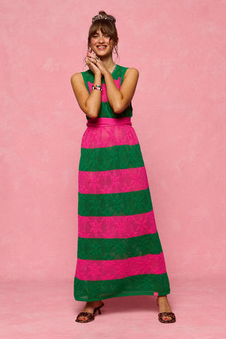 karavan clothing fashion spring summer 26 nai collection sandy knitted dress green magenta