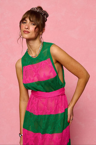 karavan clothing fashion spring summer 26 nai collection sandy knitted dress green magenta