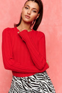 karavan fall winter 26' collection scarlett knitted top red