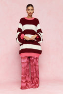 karavan fall winter 26' collection adeline knitted pullover bordeaux ivory